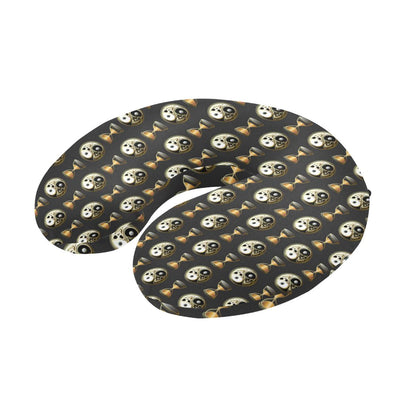 Yin Yang Skull Themed Design Print U-Shaped Travel Neck Pillow-JTAMIGO.COM