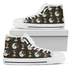 Yin Yang Skull Themed Design Print Women High Top Shoes