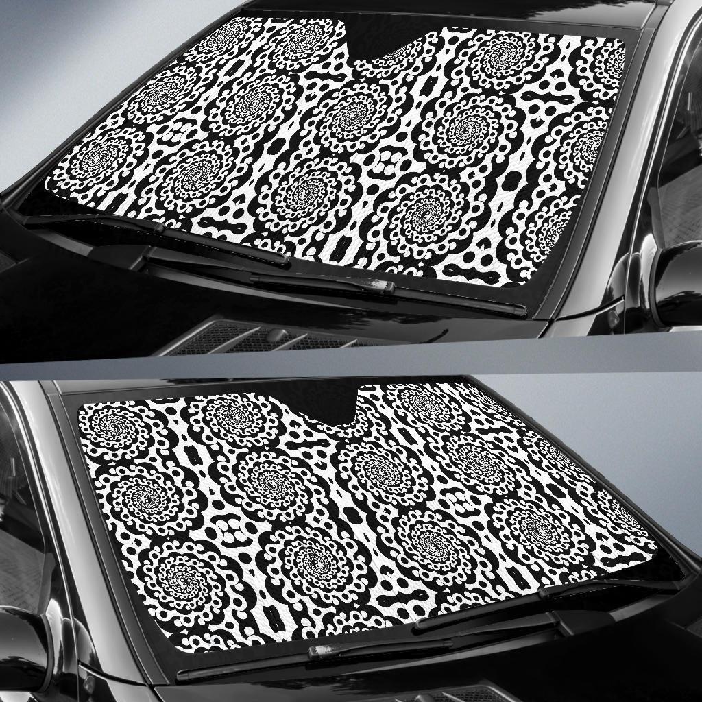 Yin Yang Spiral Design Print Car Sun Shade For Windshield