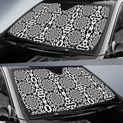 Yin Yang Spiral Design Print Car Sun Shade For Windshield