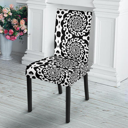 Yin Yang Spiral Design Print Dining Chair Slipcover-JTAMIGO.COM