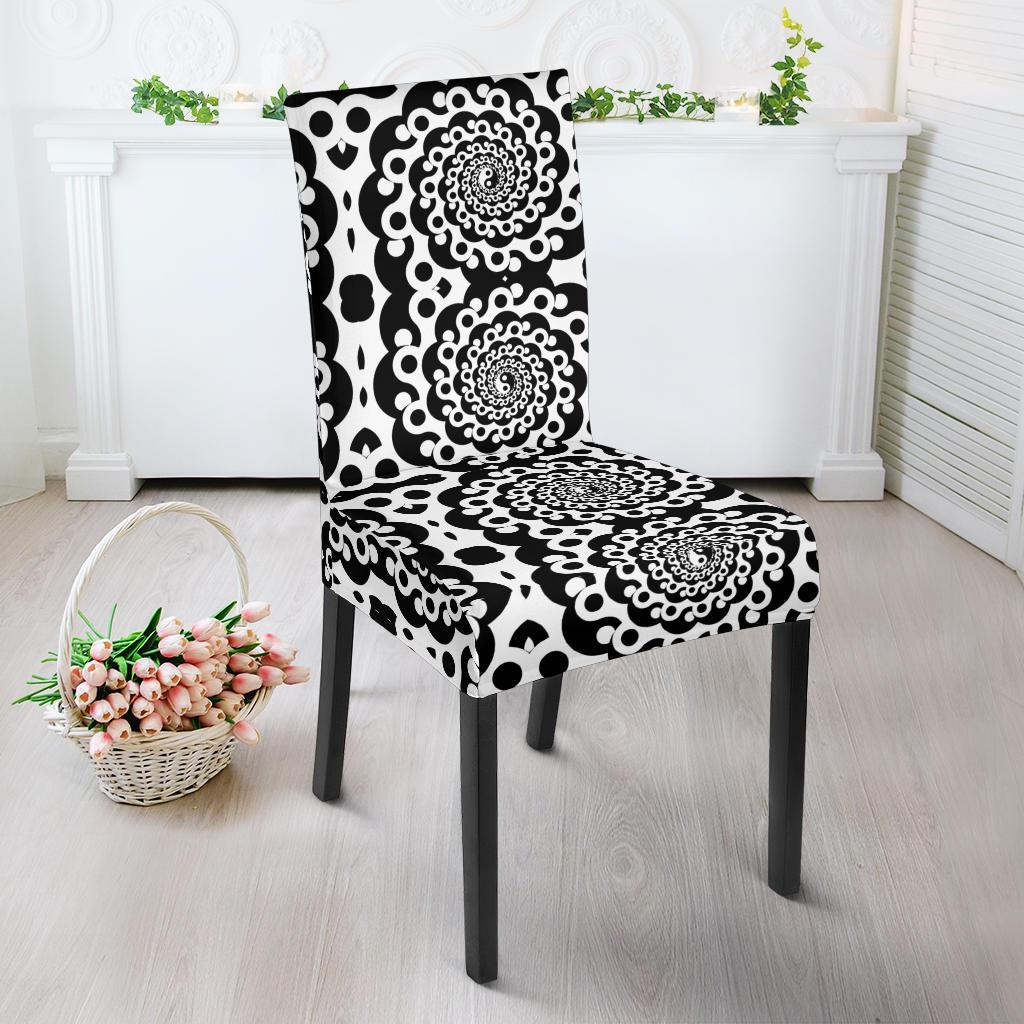 Yin Yang Spiral Design Print Dining Chair Slipcover-JTAMIGO.COM