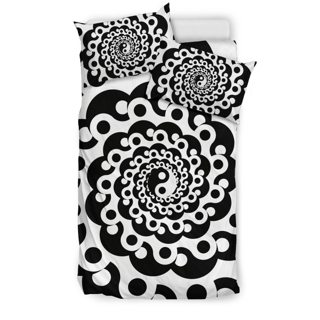 Yin Yang Spiral Design Print Duvet Cover Bedding Set