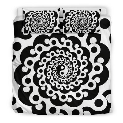Yin Yang Spiral Design Print Duvet Cover Bedding Set