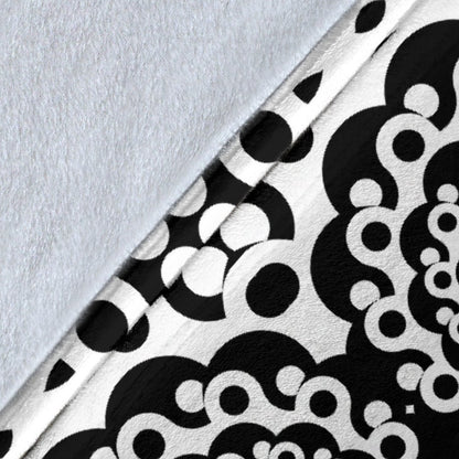 Yin Yang Spiral Design Print Fleece Blanket