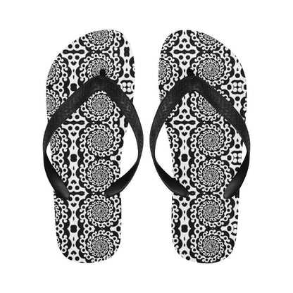 Yin Yang Spiral Design Print Flip Flops-JTAMIGO.COM