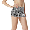 Yin Yang Spiral Design Print High Waisted Spandex Shorts-JTAMIGO.COM