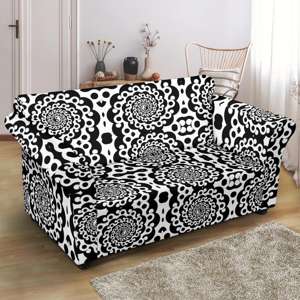 Yin Yang Spiral Design Print Loveseat Slipcover-JTAMIGO.COM