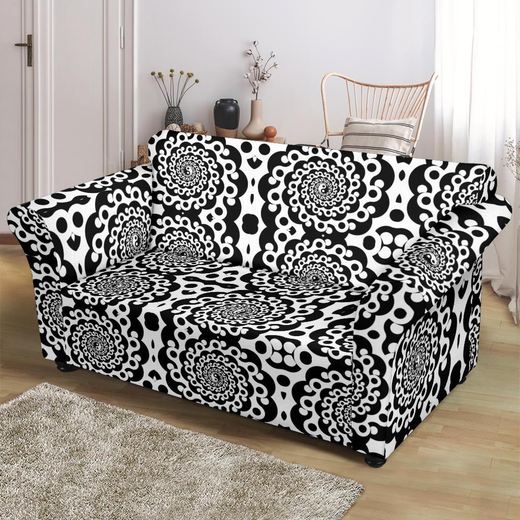 Yin Yang Spiral Design Print Loveseat Slipcover-JTAMIGO.COM