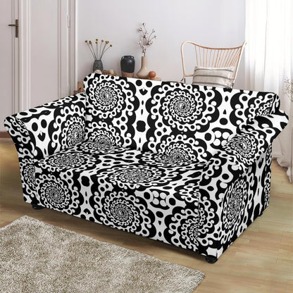 Yin Yang Spiral Design Print Loveseat Slipcover-JTAMIGO.COM