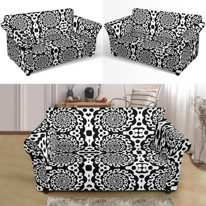 Yin Yang Spiral Design Print Loveseat Slipcover-JTAMIGO.COM