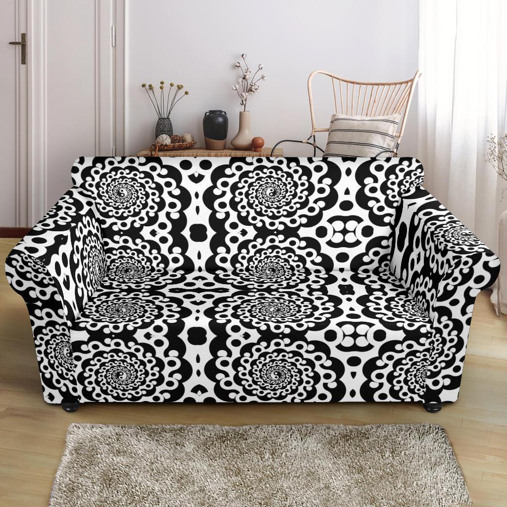 Yin Yang Spiral Design Print Loveseat Slipcover-JTAMIGO.COM