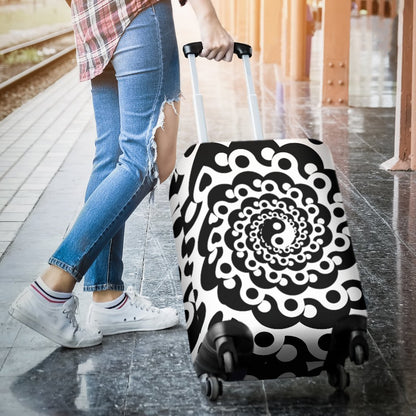 Yin Yang Spiral Design Print Luggage Cover Protector