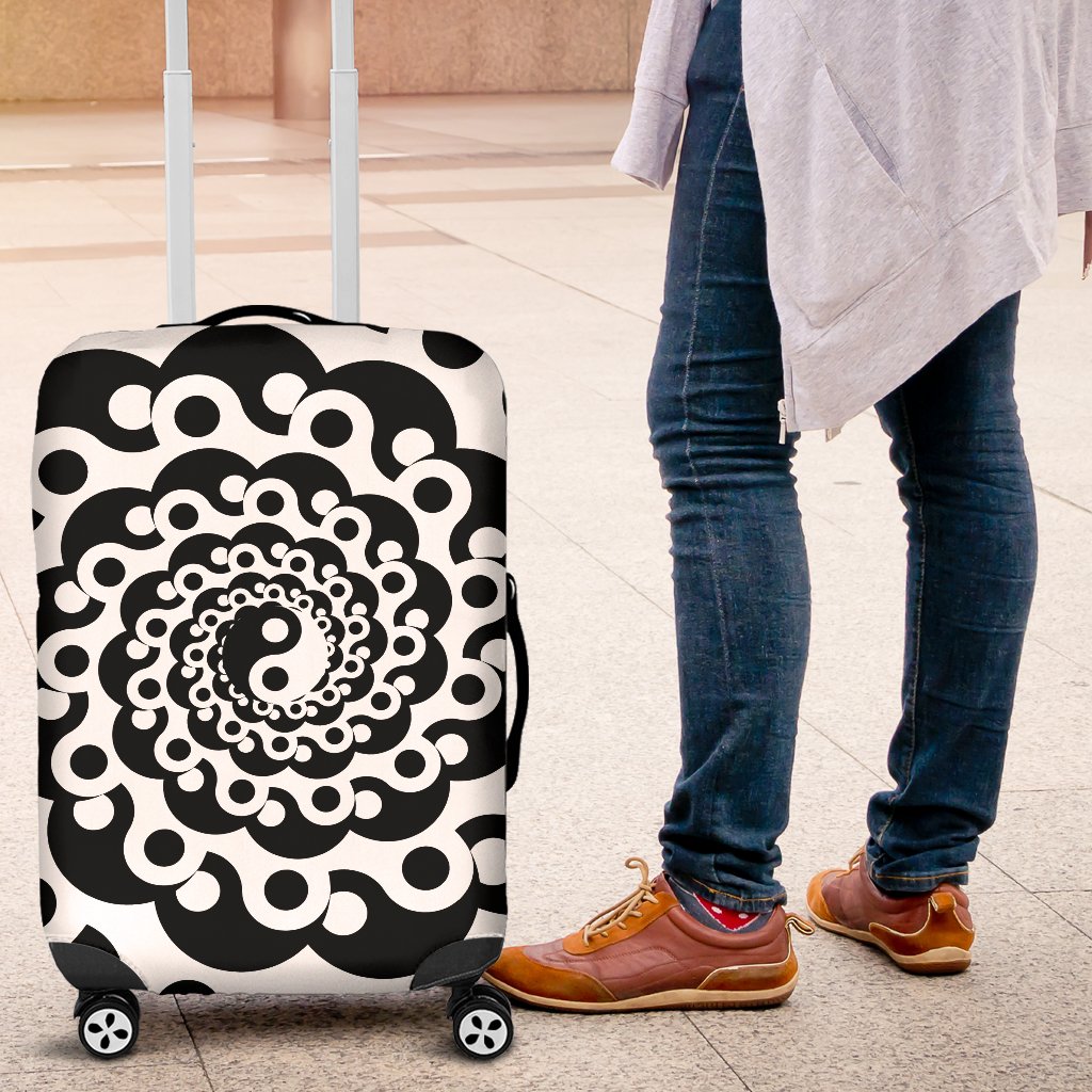 Yin Yang Spiral Design Print Luggage Cover Protector