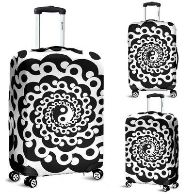 Yin Yang Spiral Design Print Luggage Cover Protector