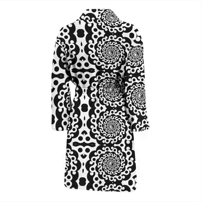 Yin Yang Spiral Design Print Men Bath Robe-JTAMIGO.COM