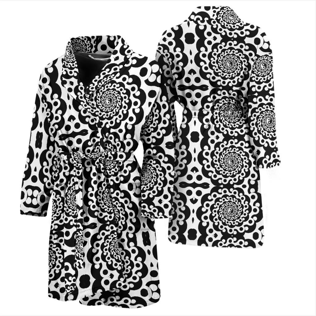 Yin Yang Spiral Design Print Men Bath Robe-JTAMIGO.COM