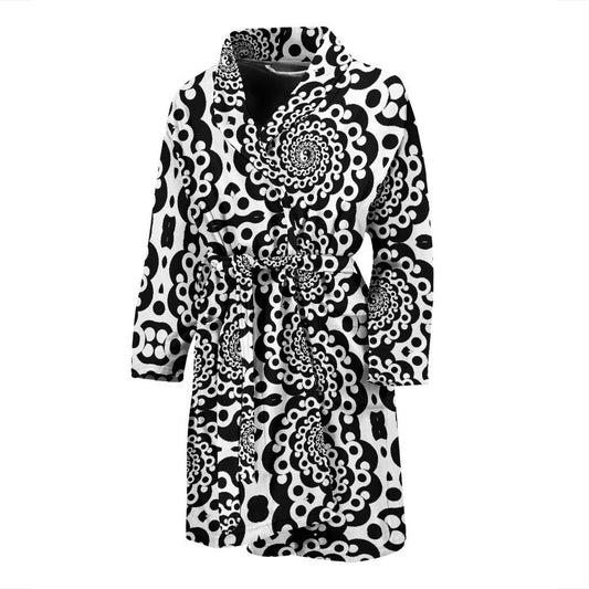Yin Yang Spiral Design Print Men Bath Robe-JTAMIGO.COM