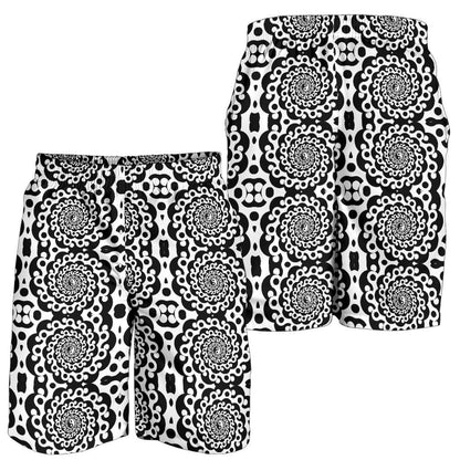 Yin Yang Spiral Design Print Mens Shorts-JTAMIGO.COM