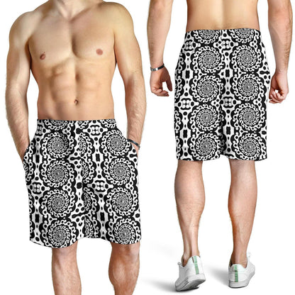 Yin Yang Spiral Design Print Mens Shorts-JTAMIGO.COM