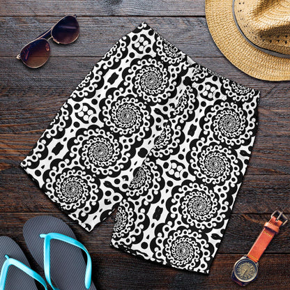 Yin Yang Spiral Design Print Mens Shorts-JTAMIGO.COM