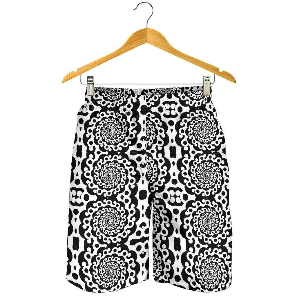 Yin Yang Spiral Design Print Mens Shorts-JTAMIGO.COM