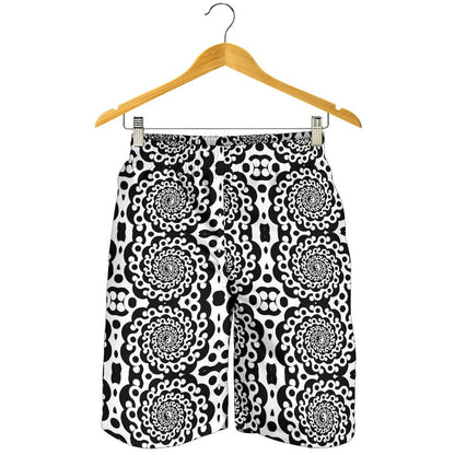 Yin Yang Spiral Design Print Mens Shorts-JTAMIGO.COM