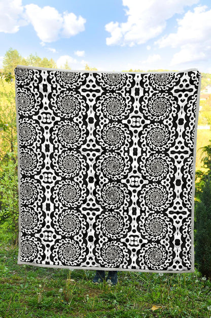Yin Yang Spiral Design Print Premium Quilt-JTAMIGO.COM