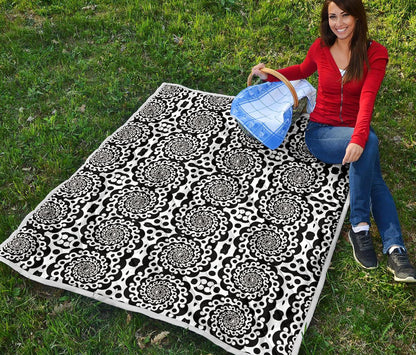 Yin Yang Spiral Design Print Premium Quilt-JTAMIGO.COM