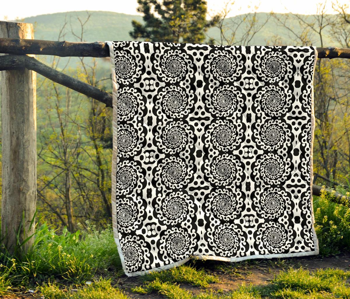Yin Yang Spiral Design Print Premium Quilt-JTAMIGO.COM