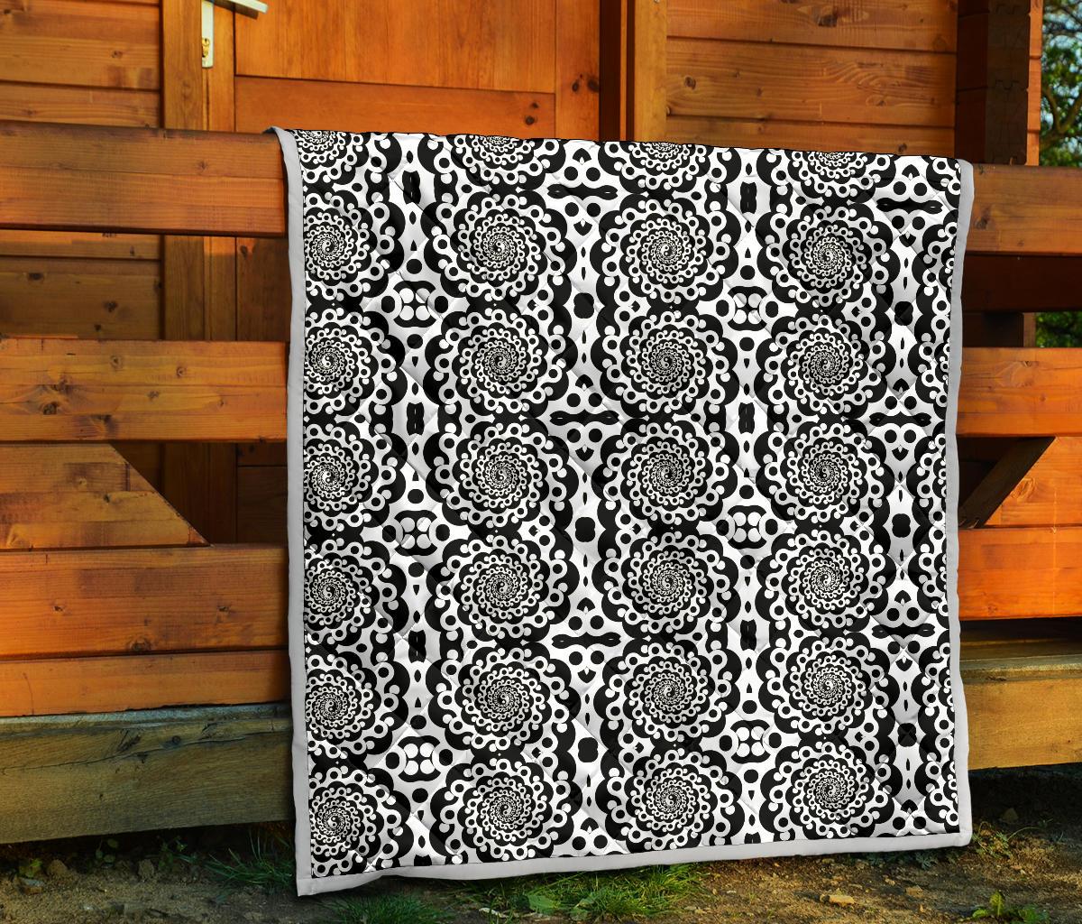 Yin Yang Spiral Design Print Premium Quilt-JTAMIGO.COM