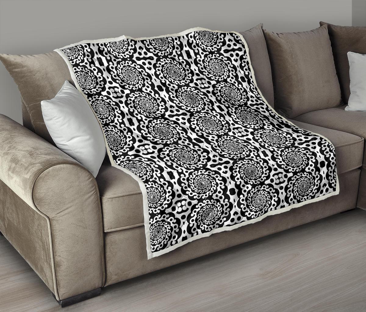 Yin Yang Spiral Design Print Premium Quilt-JTAMIGO.COM