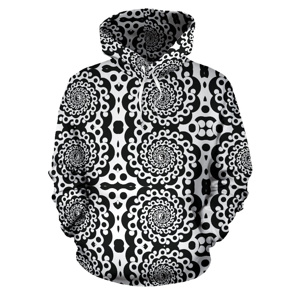 Yin Yang Spiral Design Print Pullover Hoodie