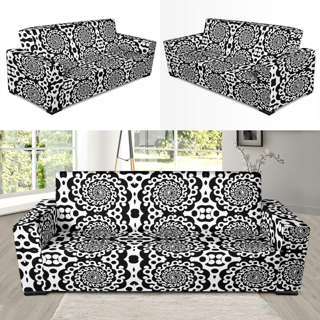 Yin Yang Spiral Design Print Sofa Slipcover-JTAMIGO.COM
