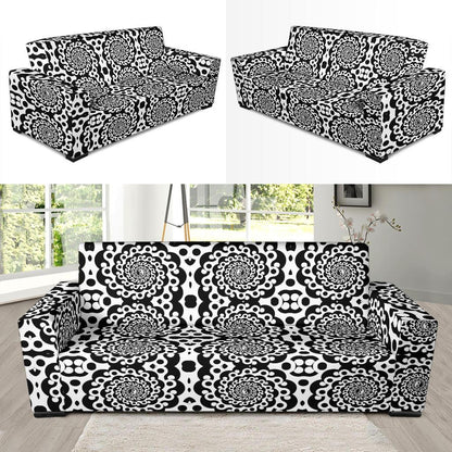Yin Yang Spiral Design Print Sofa Slipcover-JTAMIGO.COM