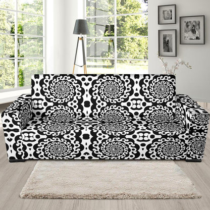 Yin Yang Spiral Design Print Sofa Slipcover-JTAMIGO.COM