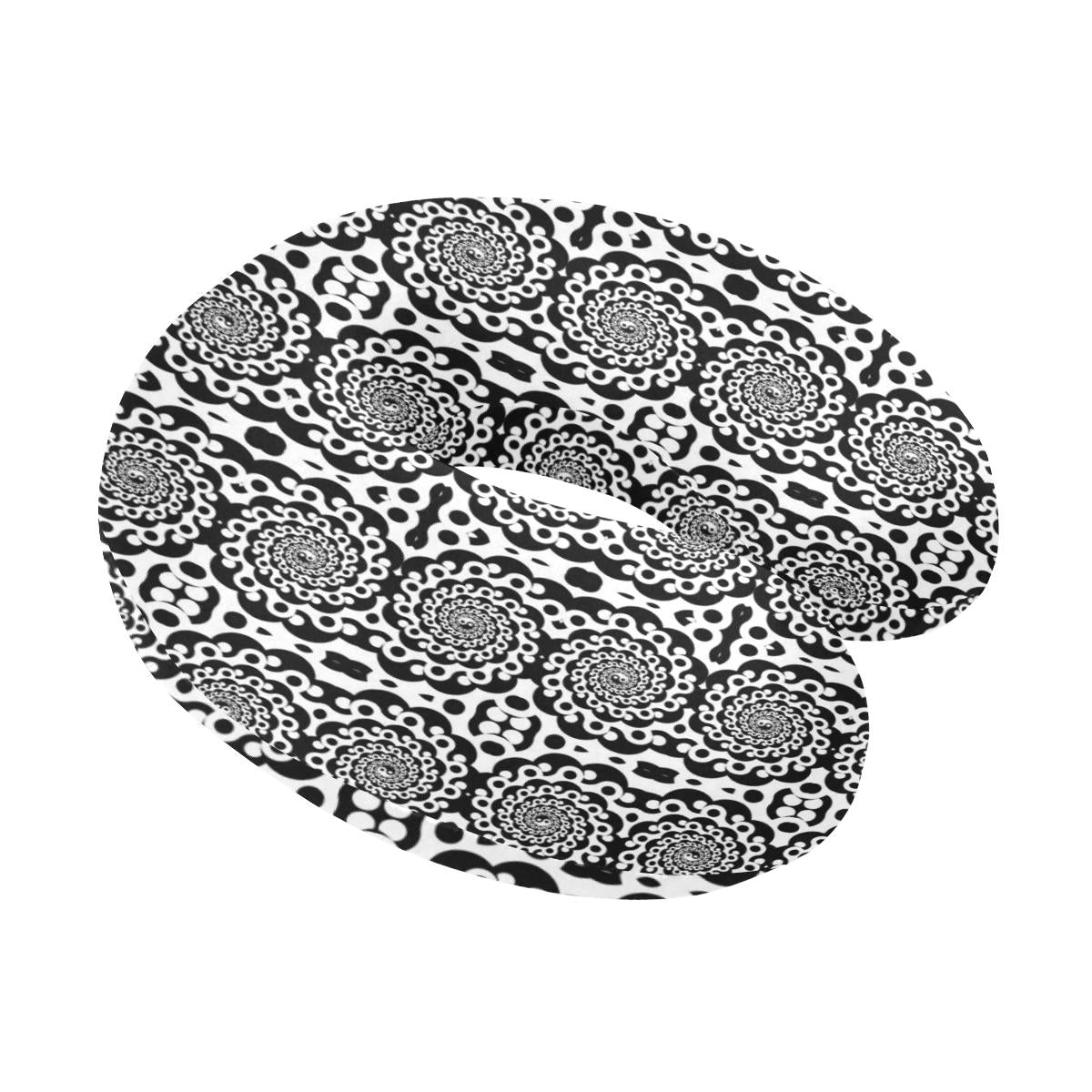 Yin Yang Spiral Design Print U-Shaped Travel Neck Pillow-JTAMIGO.COM