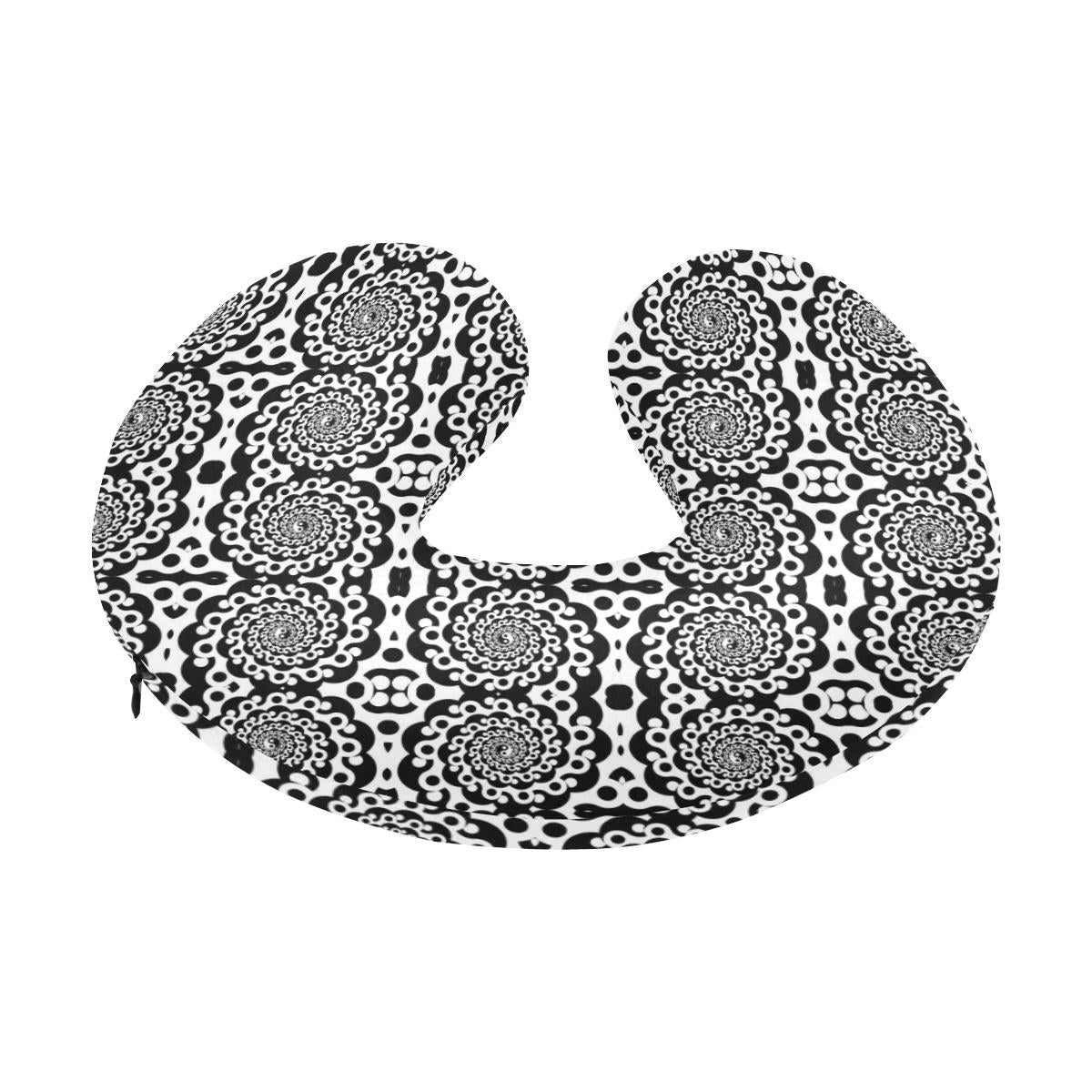 Yin Yang Spiral Design Print U-Shaped Travel Neck Pillow-JTAMIGO.COM