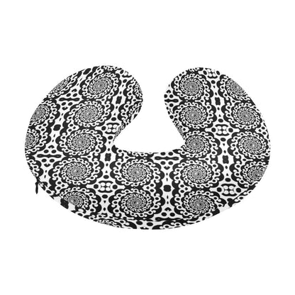 Yin Yang Spiral Design Print U-Shaped Travel Neck Pillow-JTAMIGO.COM