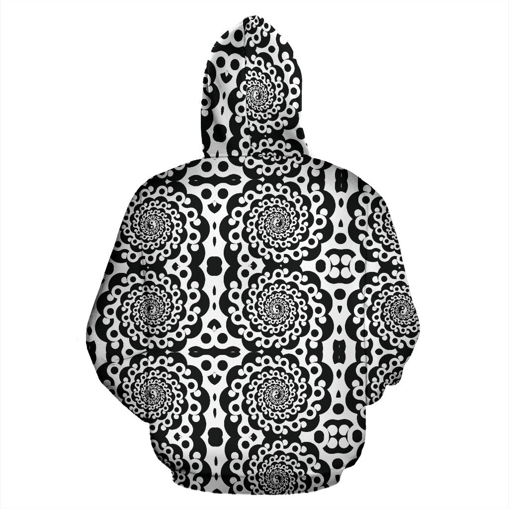 Yin Yang Spiral Design Print Zip Up Hoodie