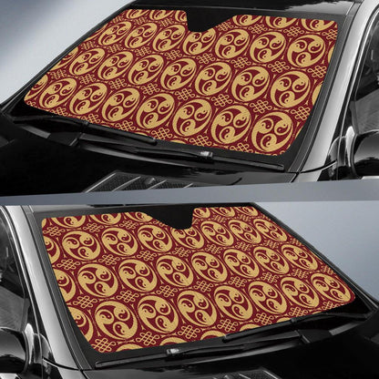 Yin Yang Style Pattern Design Print Car Sun Shade For Windshield