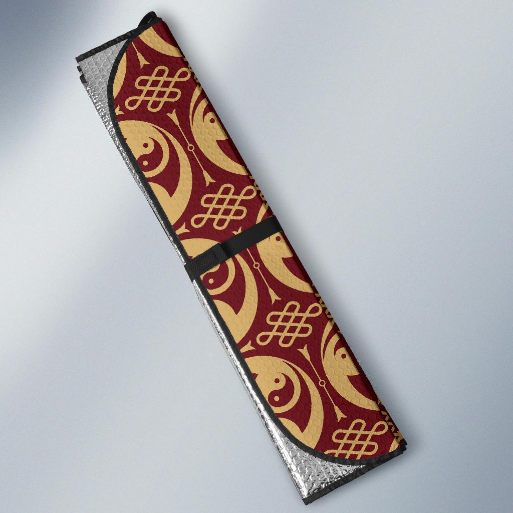 Yin Yang Style Pattern Design Print Car Sun Shade For Windshield
