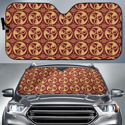 Yin Yang Style Pattern Design Print Car Sun Shade For Windshield