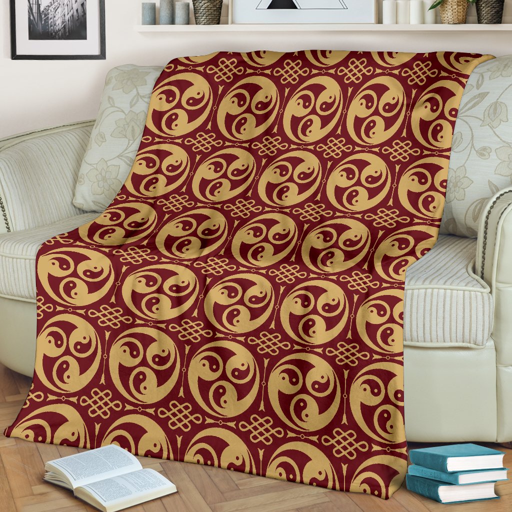 Yin Yang Style Pattern Design Print Fleece Blanket