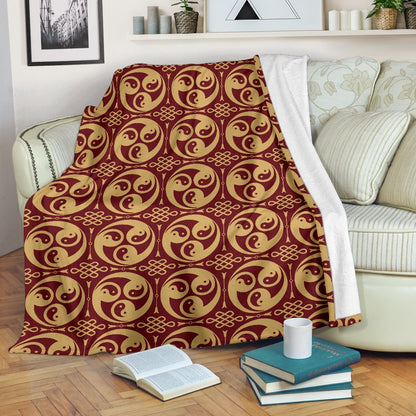 Yin Yang Style Pattern Design Print Fleece Blanket