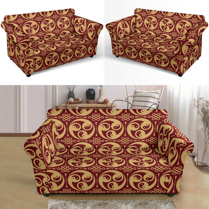 Yin Yang Style Pattern Design Print Loveseat Slipcover-JTAMIGO.COM