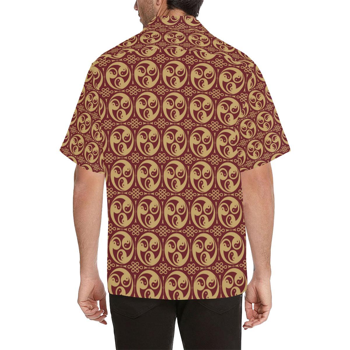 Yin Yang Style Pattern Design Print Men Aloha Hawaiian Shirt