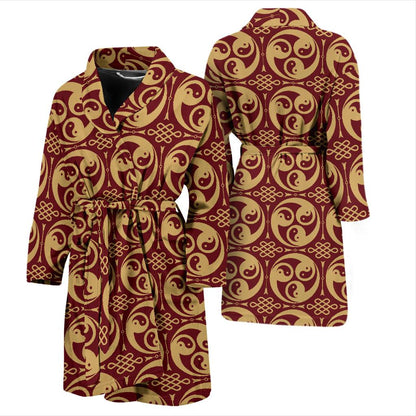 Yin Yang Style Pattern Design Print Men Bath Robe-JTAMIGO.COM