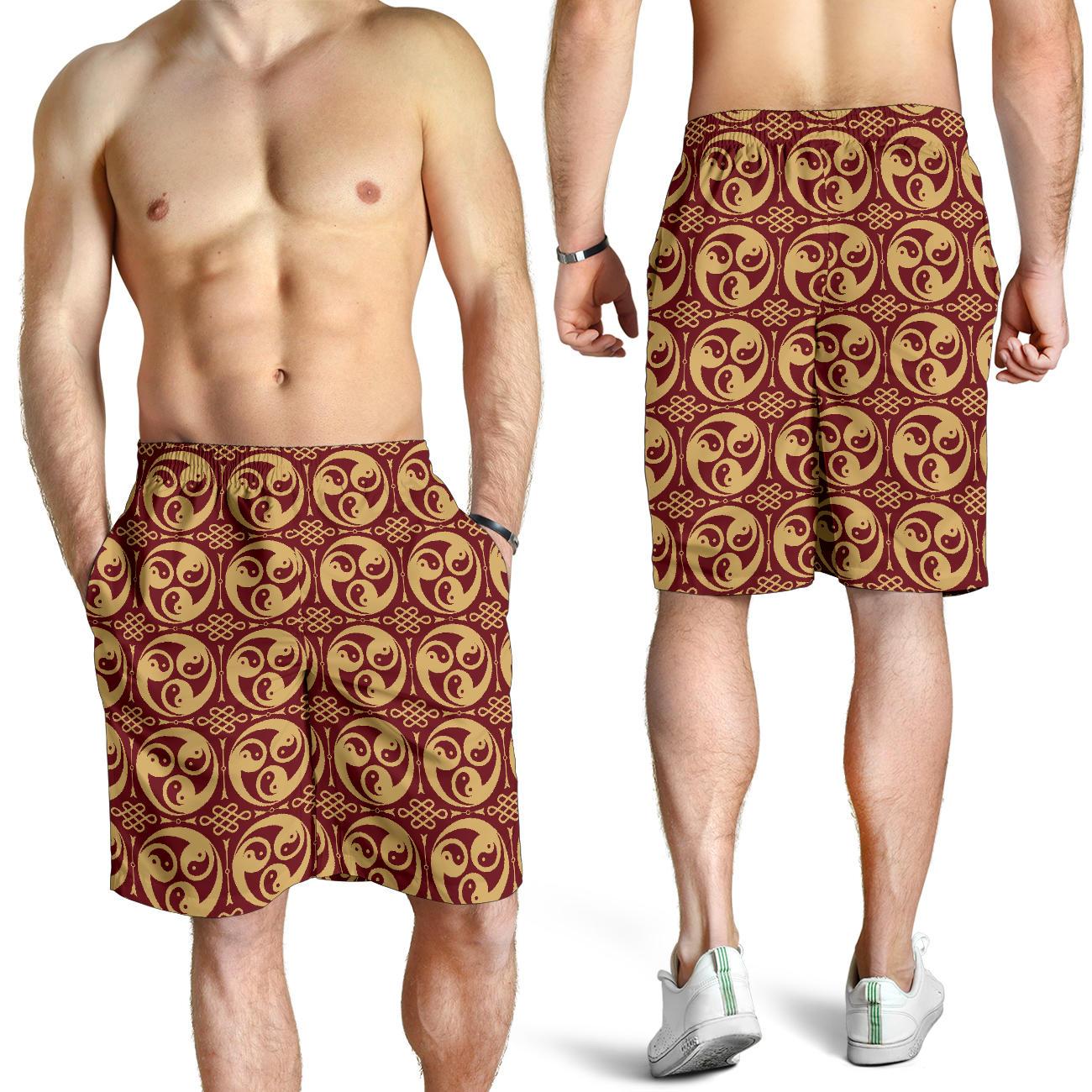Yin Yang Style Pattern Design Print Mens Shorts-JTAMIGO.COM