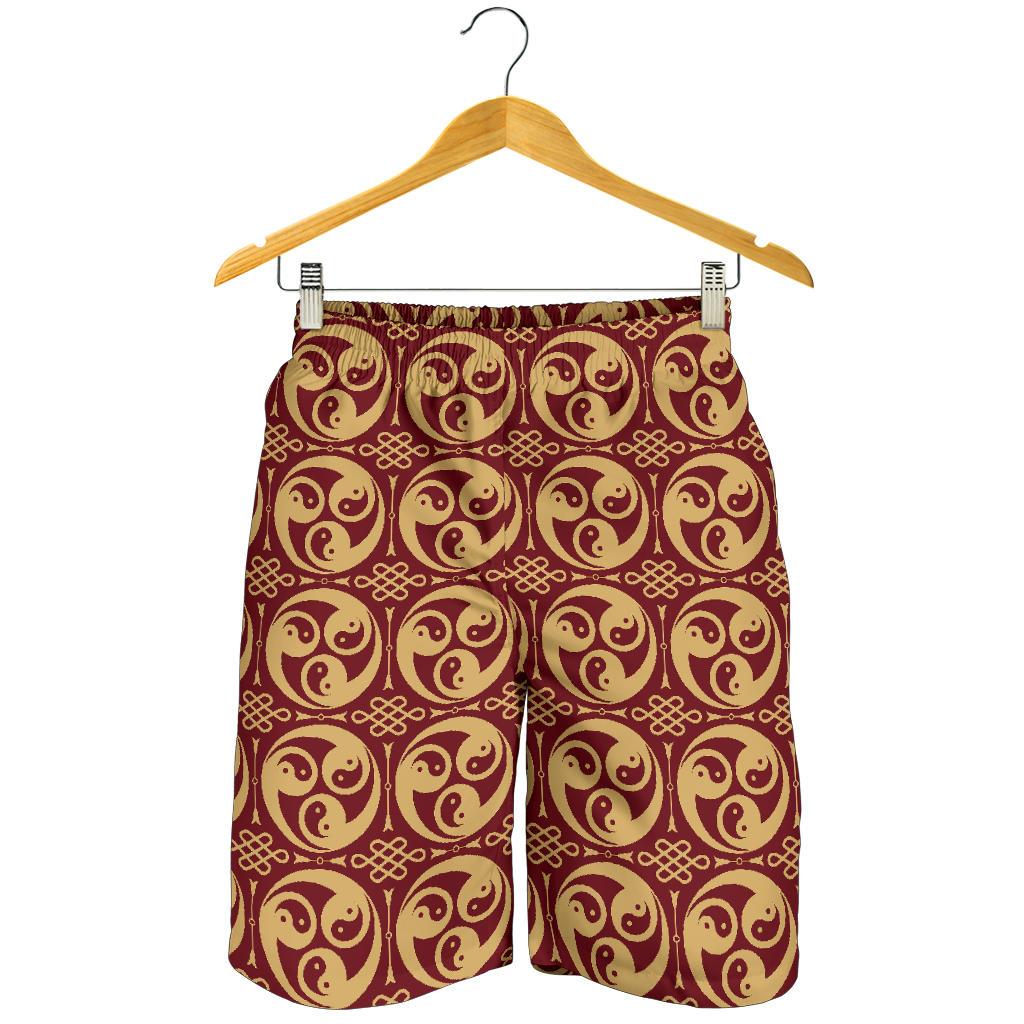 Yin Yang Style Pattern Design Print Mens Shorts-JTAMIGO.COM